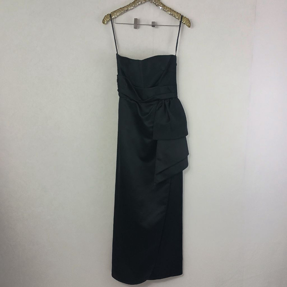 Vintage 80s Victor Costa Womens Black Formal Maxi Dress size 10 Elegant - Picture 3 of 11